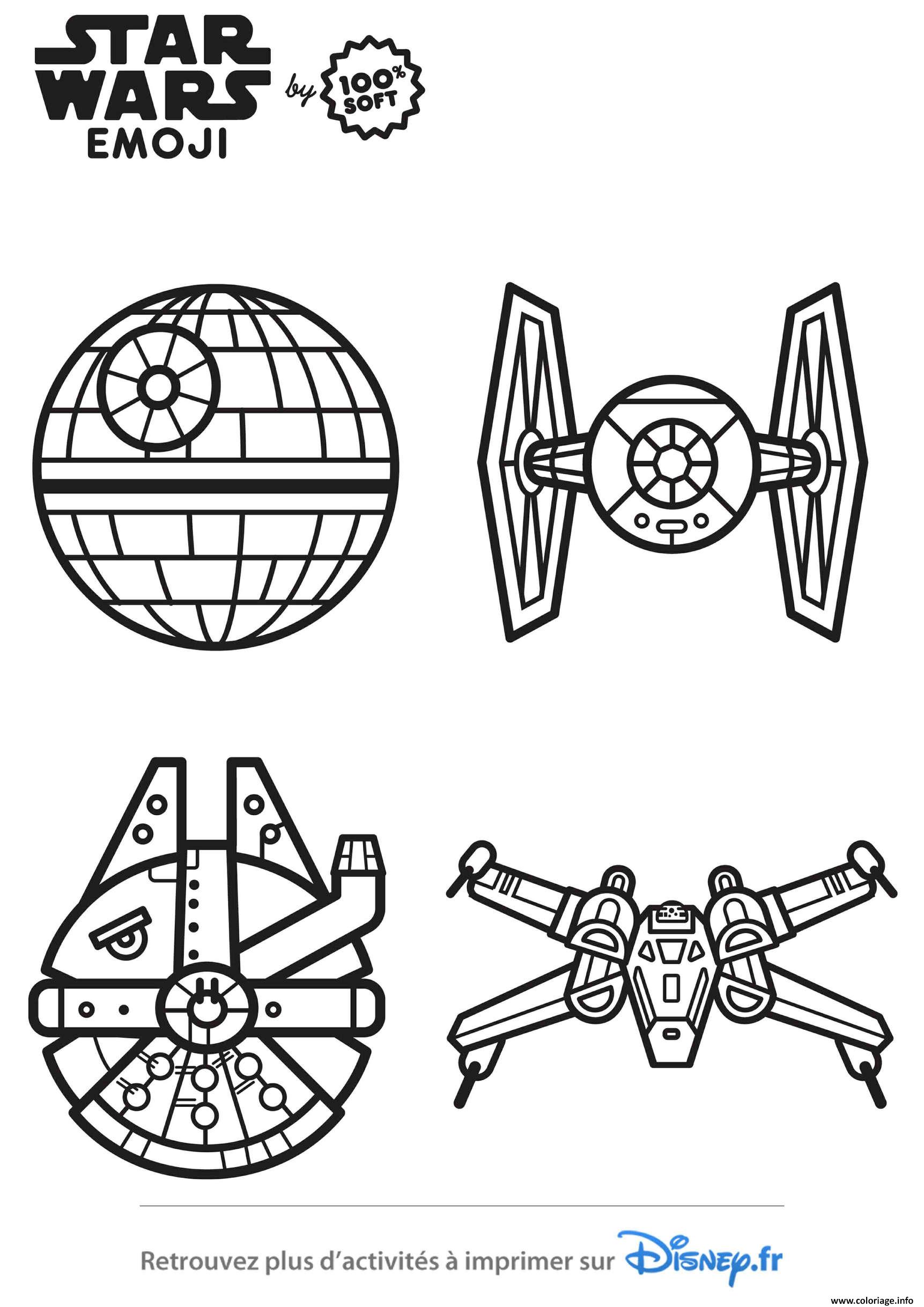 Coloriage Star Wars Vaisseaux Emoji Dessin Star Wars à imprimer