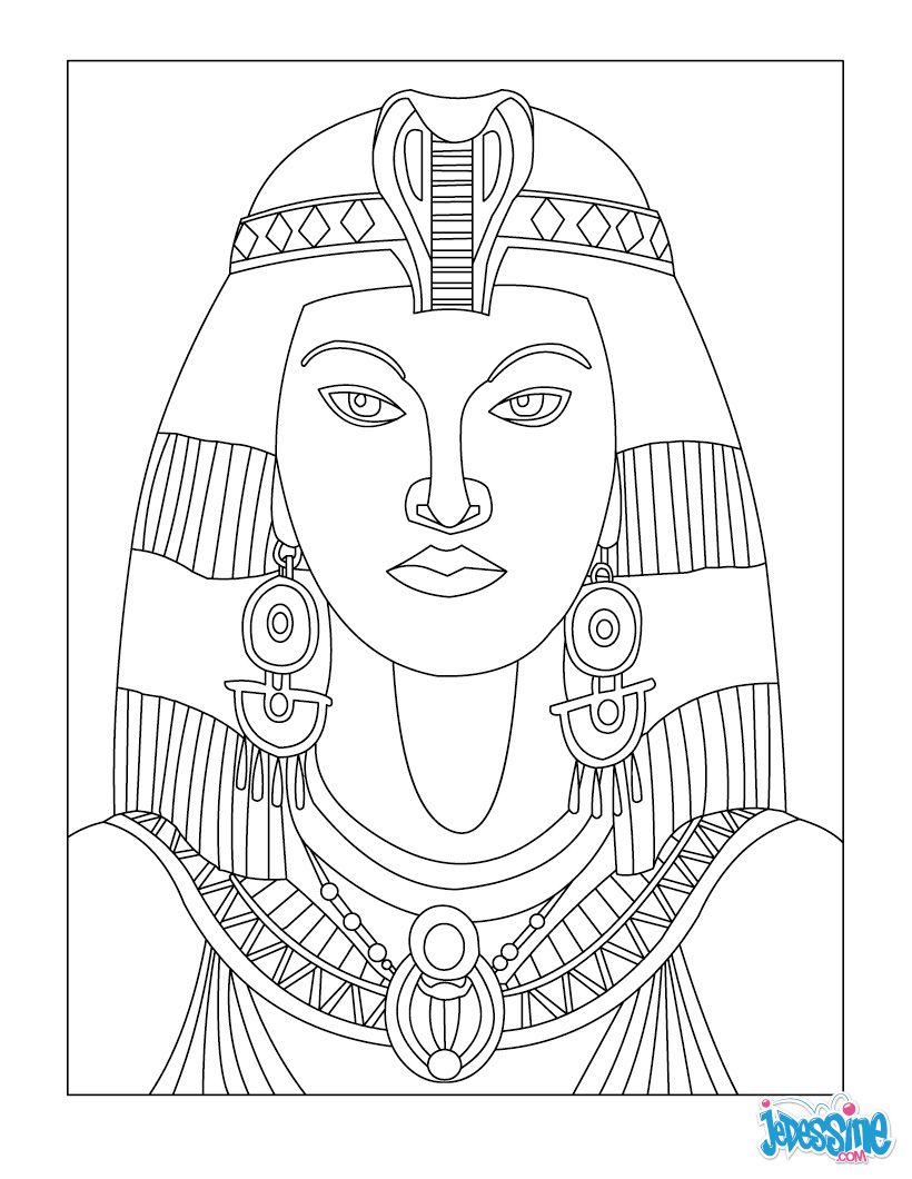 Coloriage : Cléopâtre Egyptian Crafts, Egyptian Art, Egyptian Collar