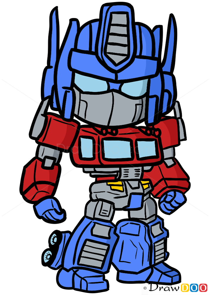 How to Draw Optimus Prime, Chibi - How to Draw, Drawing Ideas, Draw