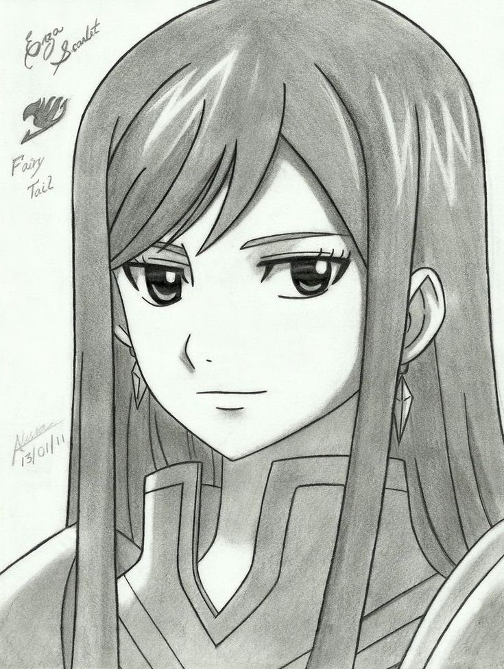 Image result for drawings of erza scarlet | มังงะ