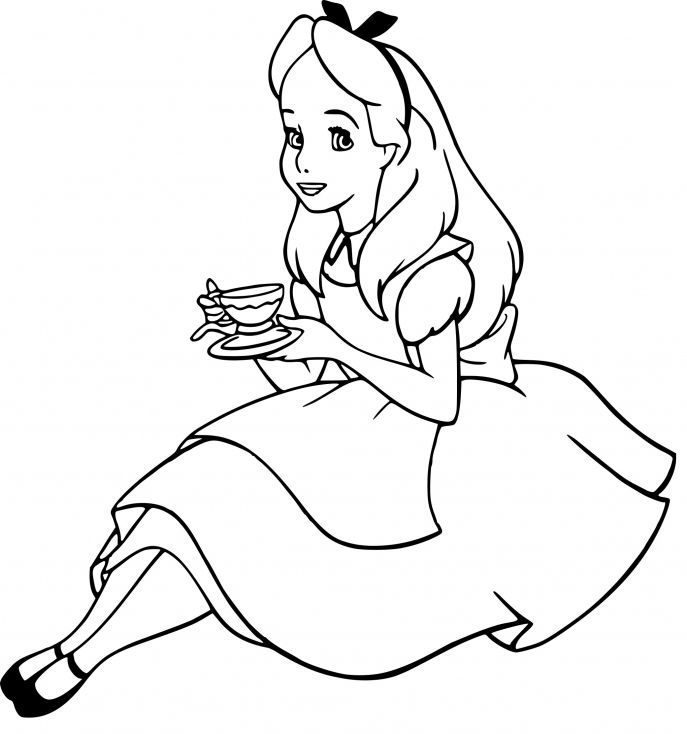 Alice dessin | Alice aux pays des merveilles, Pages de coloriage disney