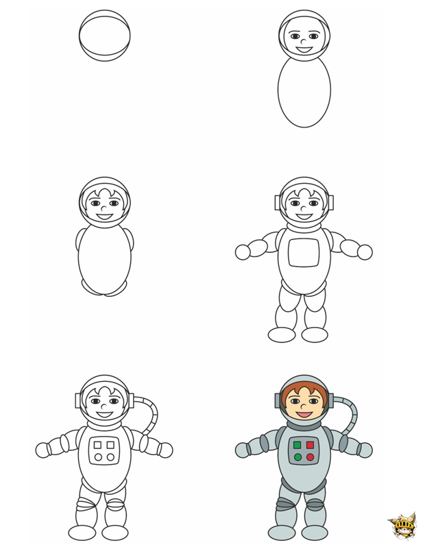 Dessine un astronaute est un tuto pour apprendre à dessiner