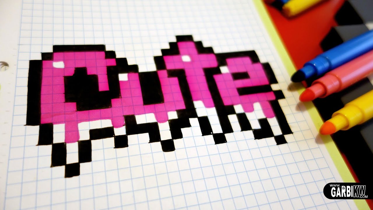 Handmade Pixel Art - How To Draw Cute Graffiti #pixelart - YouTube