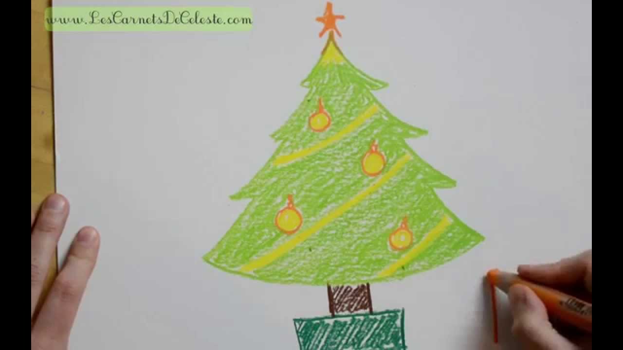 Comment dessiner un sapin de noël - YouTube