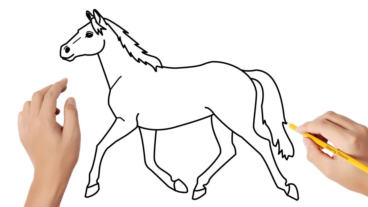 Comment dessiner un cheval - YouTube