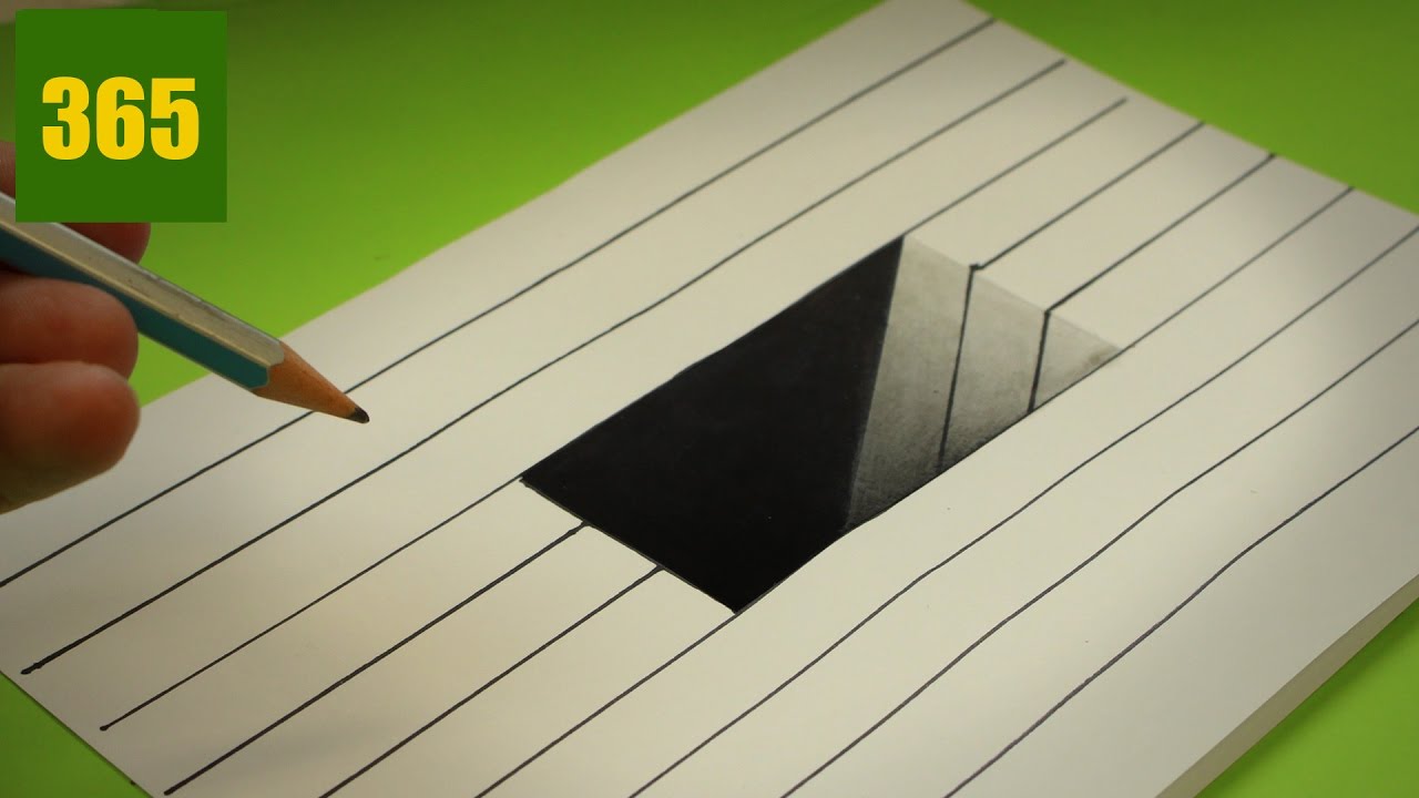 Comment dessiner une Illusion d'optique - Trou - Tutoriel - YouTube